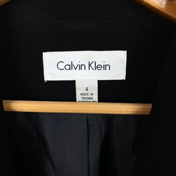 Calvin Klein Lined Single Button Tailored Black Blazer Suit Jacket - Picture 11 of 13